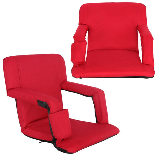 Zensports 2 Pack 5 Reclining Folding Stadium Seat Bleacher Chair Red