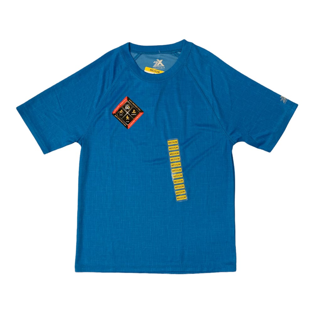 Zeroxposur Men'S Short Sleeve Rash Guard Sun Protection Tee (Blue, S)