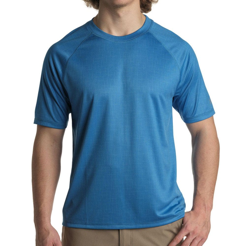 Zeroxposur Men'S Short Sleeve Rash Guard Sun Protection Tee (Blue, S)